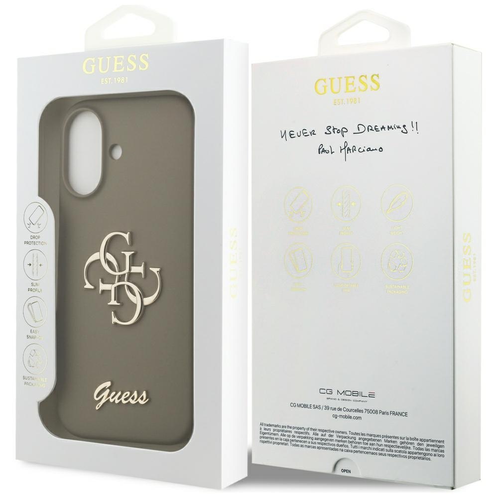 Etui Guess Silicone Big 4G Script do iPhone 17 brązowy